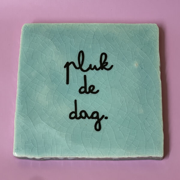 PlukDeDag1 Tegeltje - Pluk de dag.